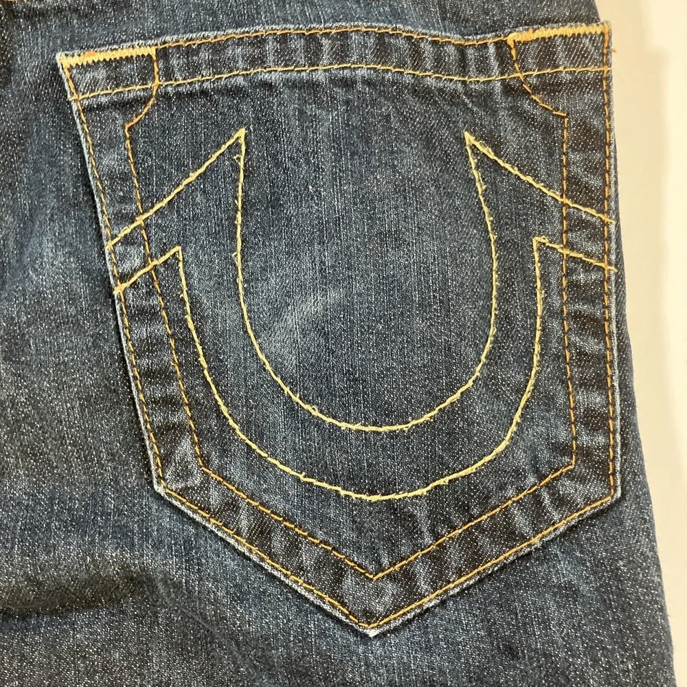 True Religion Basic Straight Jeans Mens 29 World Tour Dark Wash Denim